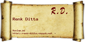 Renk Ditta névjegykártya